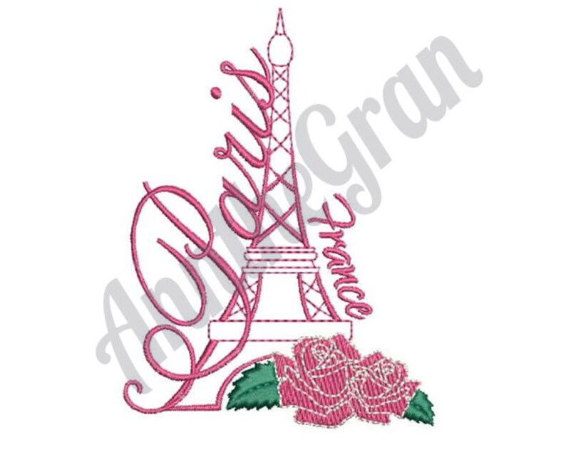 Paris Eiffel Tower Embroidery Design. Machine Embroidery Etsy