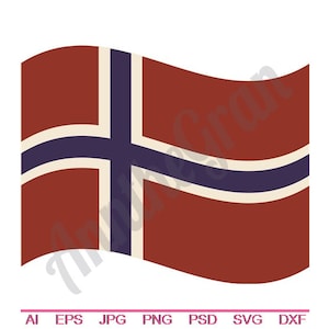 Flag Of Norway - Svg, Dxf, Eps, Png, Jpg, Vector Art, Clipart, Cut File. Flag Of Norway Cut File. Norwegian Flag Cut File. Norge Svg
