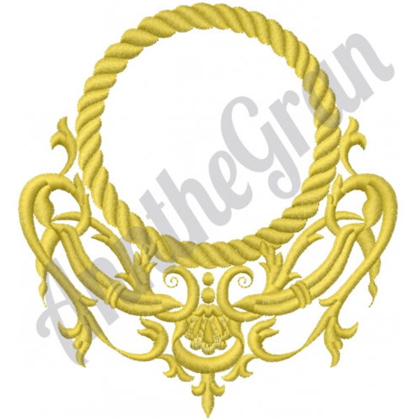 Nautical Rope Emblem Embroidery Design. Machine Embroidery Design. Rope Emblem Embroidery Pattern. Nautical Pattern. Golden Rope Logo Design