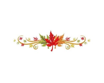 Fall Leaves Border - Machine Embroidery Design, Maple Leaf Border ...