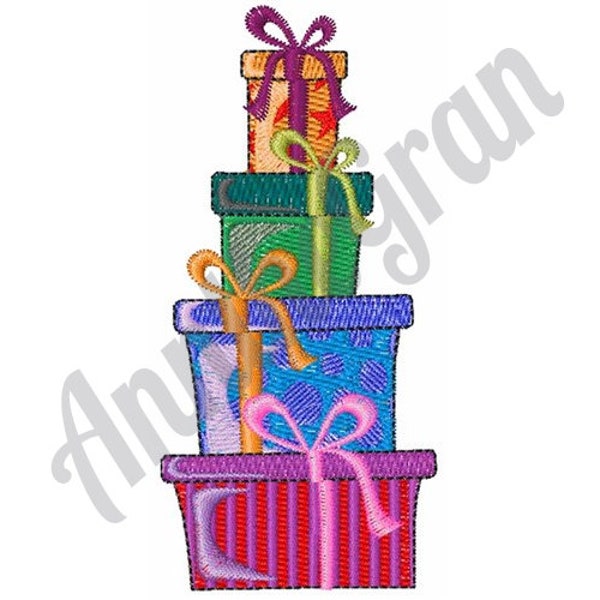 Christmas Gift Boxes Embroidery Design. Christmas Presents Pattern. Machine Embroidery Design. Christmas Gifts Design. Instant Download