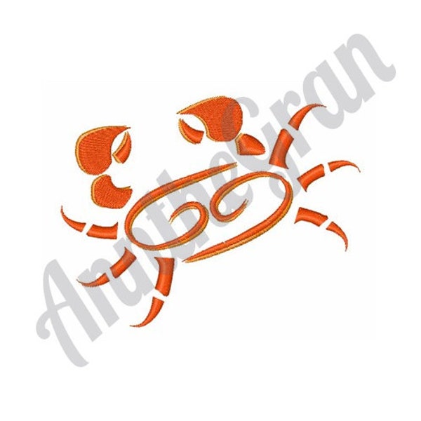 Crab Symbol Embroidery Design.  Machine Embroidery Design. Cancer Zodiac Embroidery Pattern. Astrology Symbol Embroidery Pattern