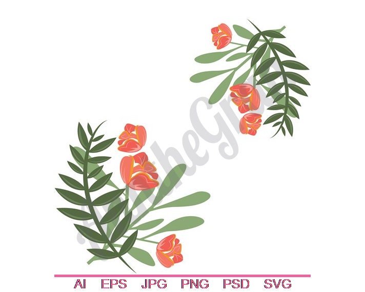 Download Flowers Olive Leaf Svg Dxf Eps Png Jpg Vector Art Etsy