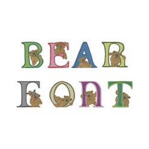 Bear Embroidery Font. Machine Embroidery Font. Embroidery Alphabet Pattern. Bear Embroidery Letters Design. Teddy Bear ABC Embroidery
