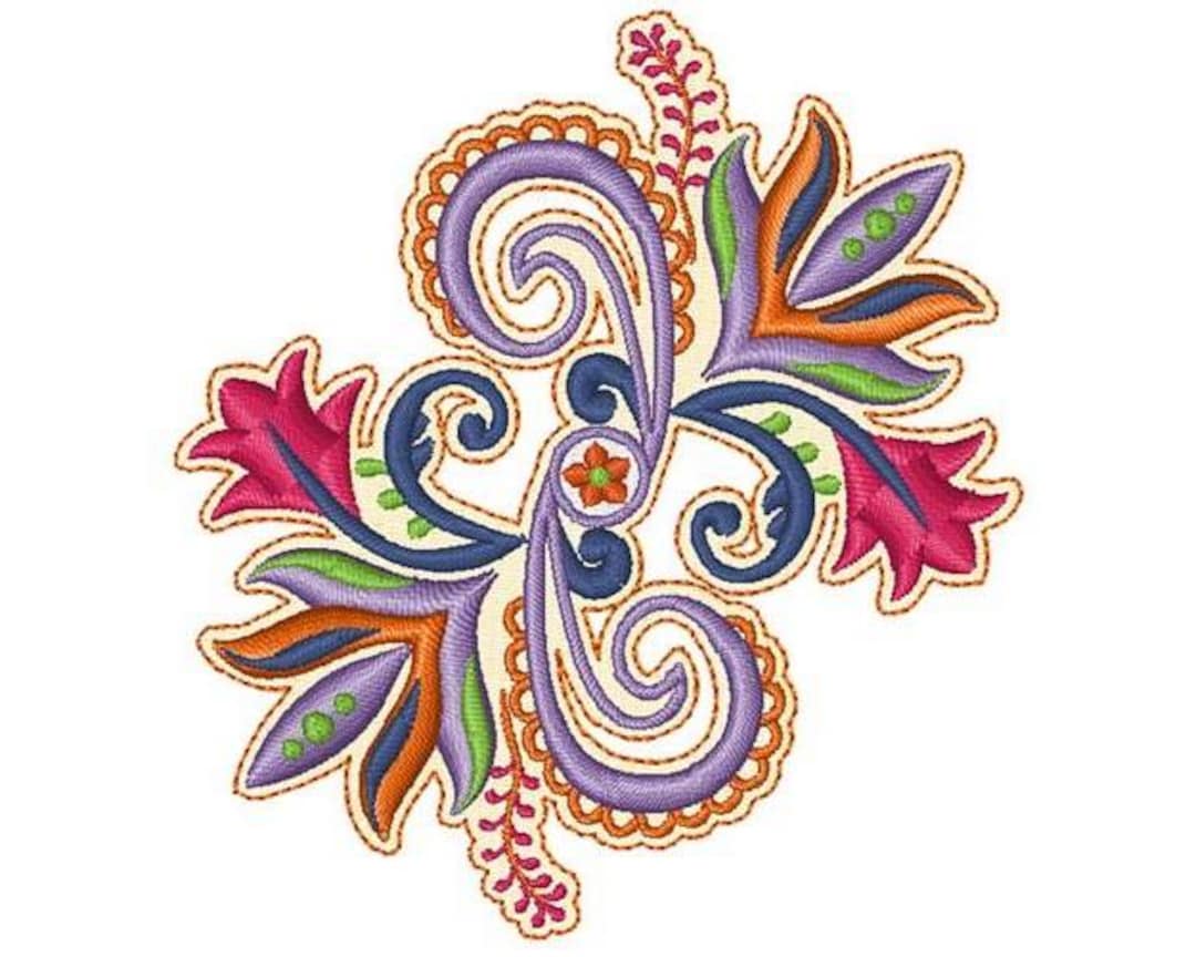 Colorful Floral - Machine Embroidery Design - Etsy
