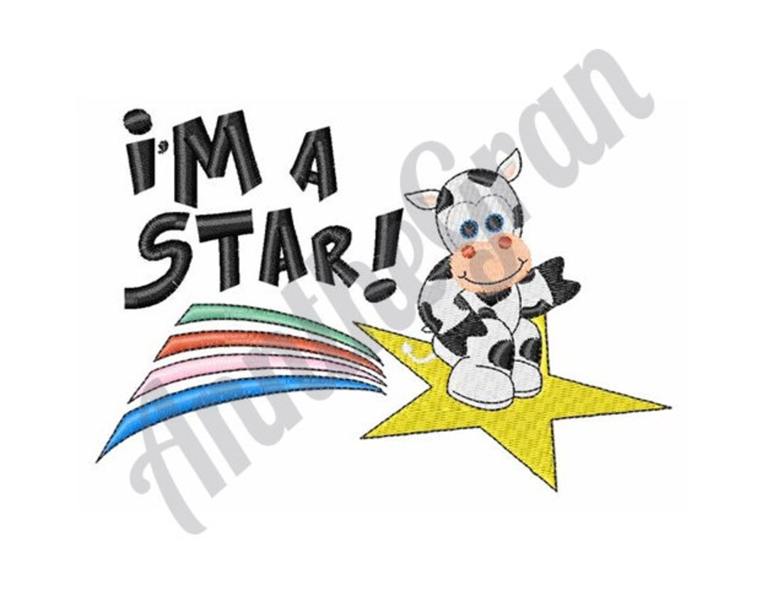 Baby Cow Star Embroidery Design. Machine Embroidery Design. Little Calf ...