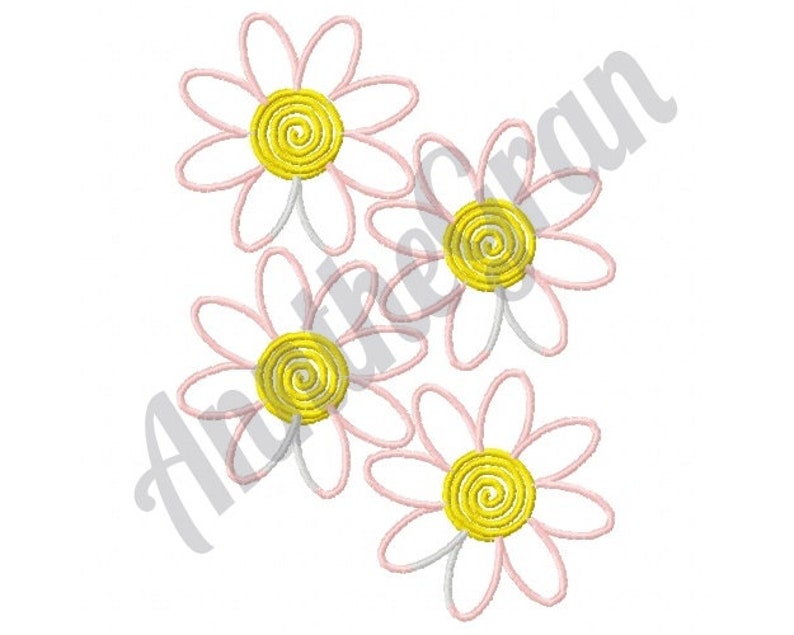 Daisy Flowers Embroidery Design. Machine Embroidery Design. Etsy