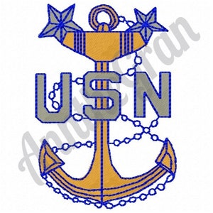 Anchor Embroidery Design. Navy Embroidery Design. USN Embroidery Design. Machine Embroidery Design. Nautical Embroidery Design