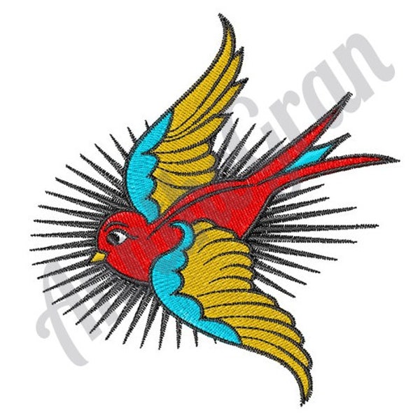 Bird Tattoo - Machine Embroidery Design