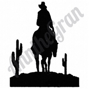 Desert Cowboy Embroidery Design. Machine Embroidery Design. Cowboy Pattern. Horse Rider Embroidery Design. Western Design. Wild West Pattern