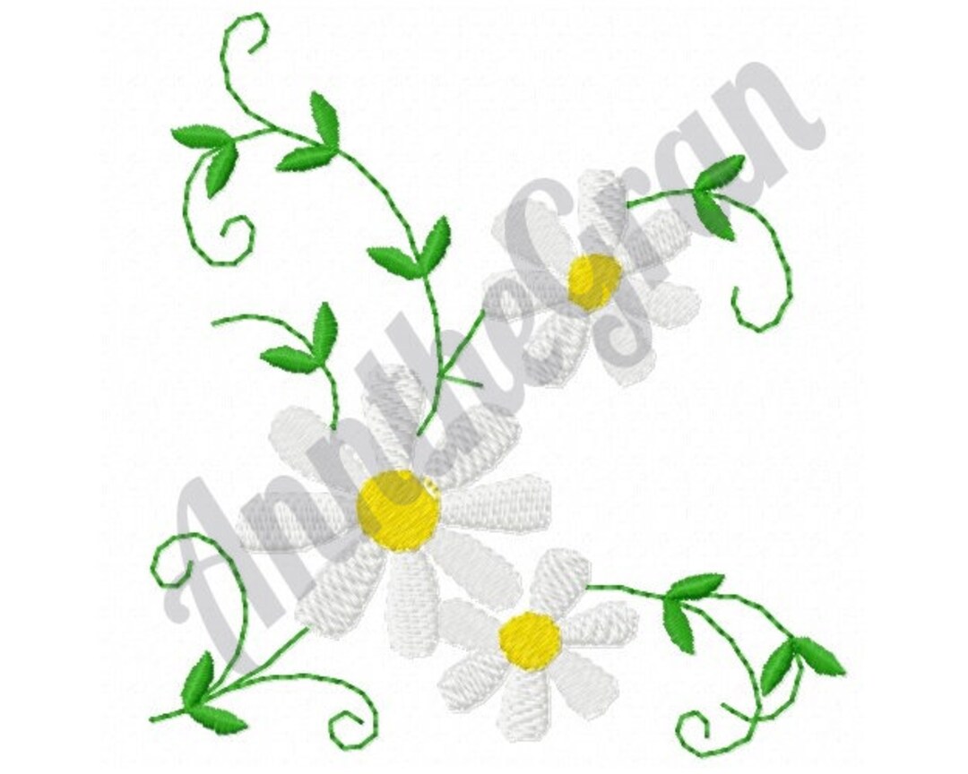 Daisy Flowers Embroidery Design. Machine Embroidery Design. Daisy