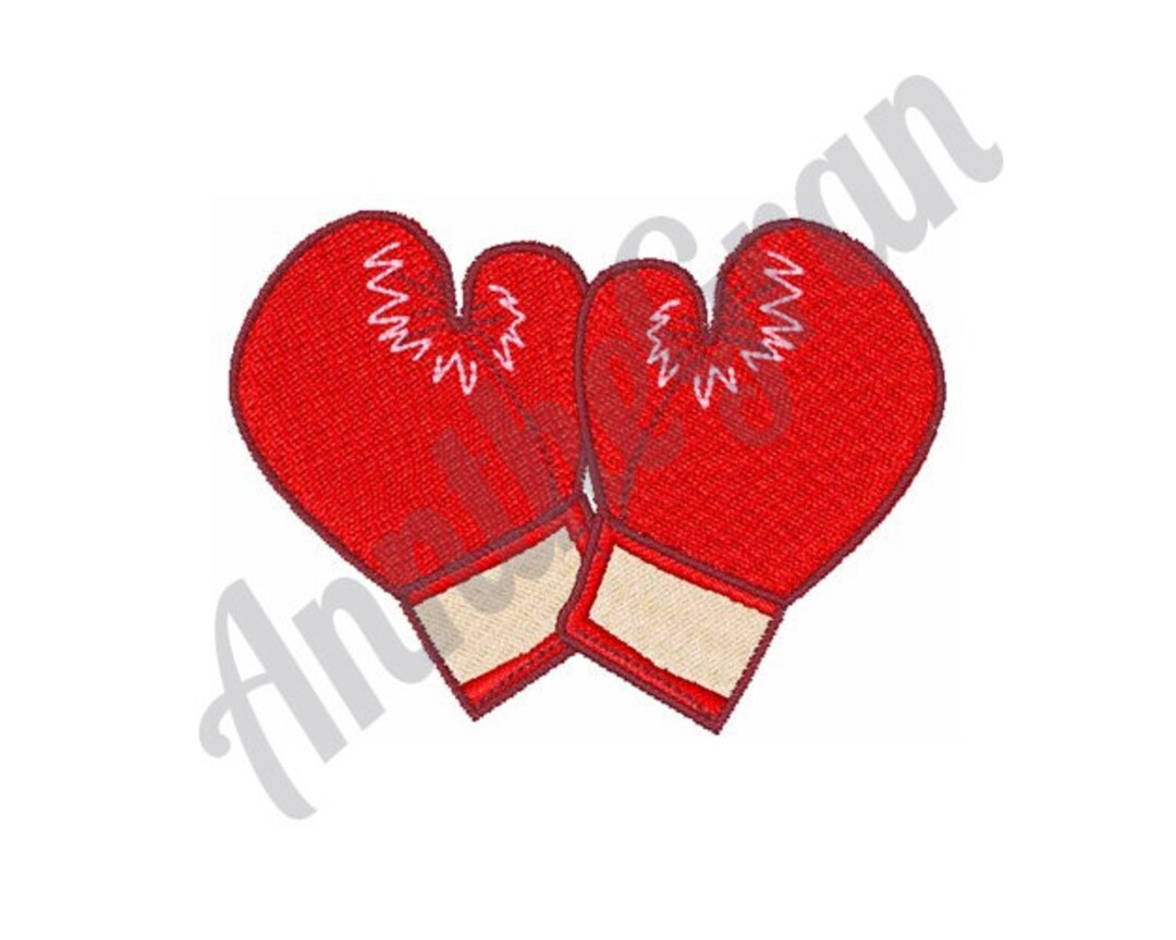 Red Boxing Gloves Embroidery Design. Machine Embroidery Design. Boxing