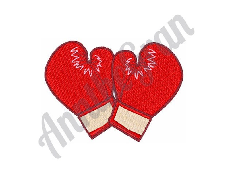 Red Boxing Gloves Embroidery Design. Machine Embroidery Etsy