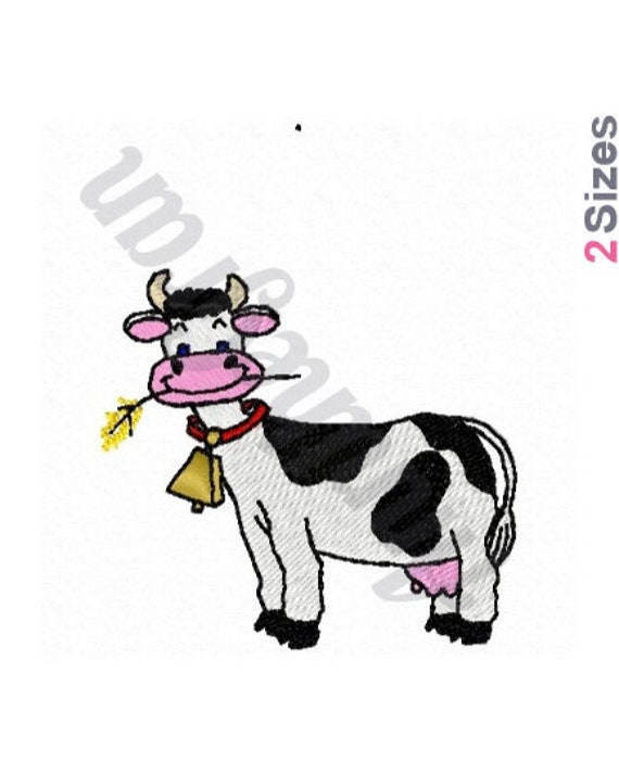 Dairy Cow Embroidery Design. Machine Embroidery Design. Funny - Etsy