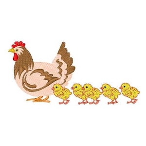 Hen & Chicks - Machine Embroidery Design