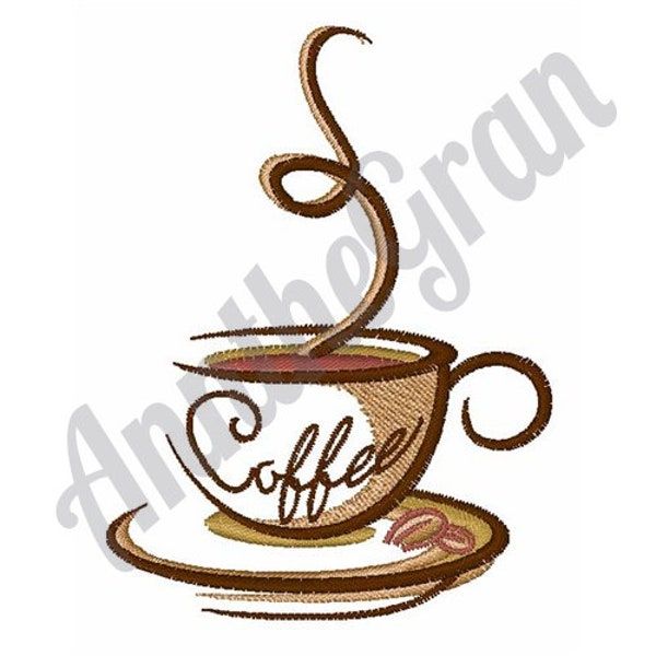 Hot Coffee Machine Embroidery Design Etsy Australia