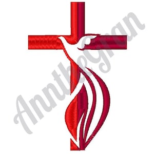 Dove Cross - Machine Embroidery Design. Christian Cross Embroidery Pattern. Religious Cross Embroidery Design. Holy Spirit Dove Embroidery