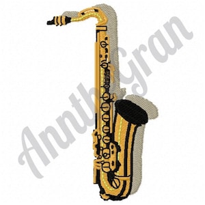 Saxophone Embroidery Design. Machine Embroidery Design. Musical Instrument Embroidery Pattern. Sax Design. Musical Instrument Design