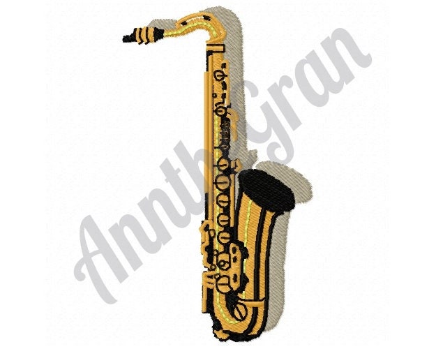 Saxophone Embroidery Design. Machine Embroidery Design. Etsy