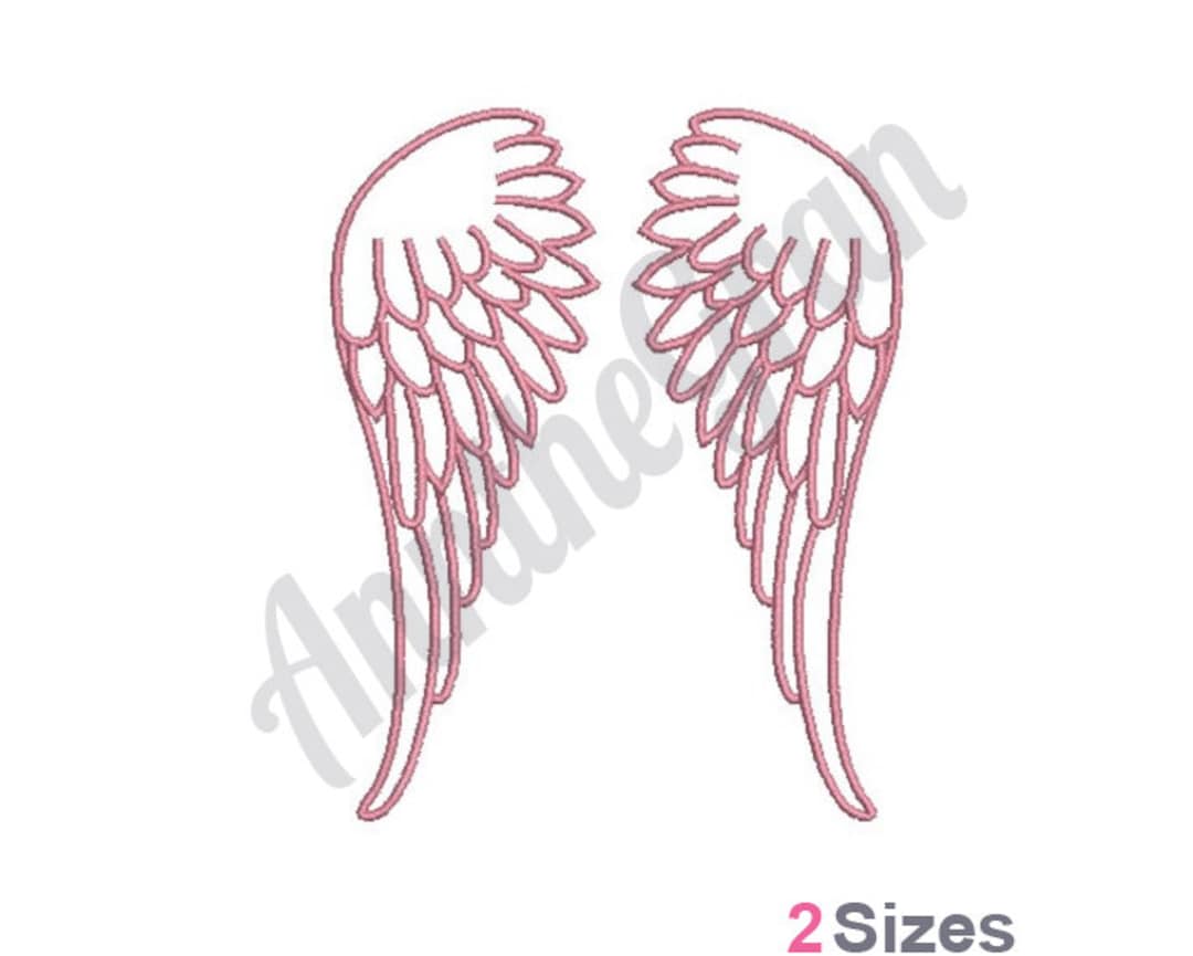 Angel Wings - Machine Embroidery Design. Angel Wings Outline Embroidery ...