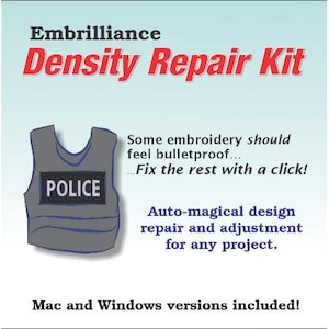 EMBRILLIANCE Density Repair Kit - Embrilliance Software, Hidden Stitch Remover Software, Reduce/View Design Density, Embroidery Software