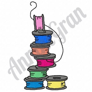Bobbin Thread Embroidery Design. Machine Embroidery Design. Thread Embroidery Pattern. Sewing Design. Colored Sewing Thread Embroidery