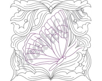 Butterfly Quilt Block - Machine Embroidery Design