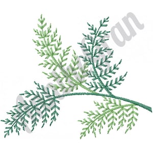 Fern Leaves - Machine Embroidery Design, Forest Fern Embroidery Pattern. Fern Leaf Embroidery Design