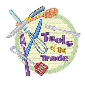 Tools Of The Trade - Machine Embroidery Design, Cooking Tools Embroidery Pattern, Kitchen Utensils Embroidery Design, Baking Embroidery