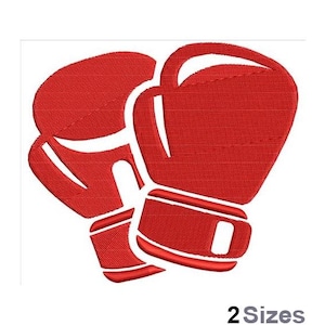 Boxing Gloves - Machine Embroidery Design - 2 Sizes, Fighters Gloves Embroidery Design, Boxing Gloves Silhouette Embroidery Design
