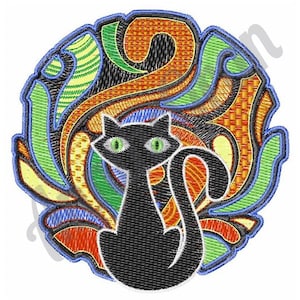 Black Cat Embroidery Design. Halloween Cat Embroidery Design. Machine Embroidery Design. Cat Embroidery Design