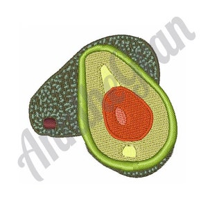 Avocado Embroidery Design. Machine Embroidery Design. Food Embroidery Design