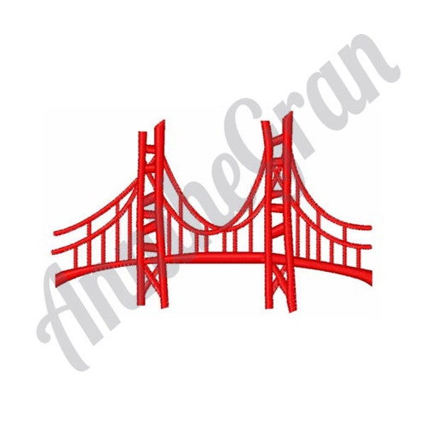 Golden Gate Bridge. Golden Gate Pattern. Machine Embroidery Design. Bridge Embroidery Design. San Francisco Pattern