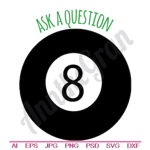 8 Ball SVG, Dxf, Eps, Png, Jpg, Vektor-Kunst, Clipart, Schnittdatei Billard svg. Acht-Ball SVG. Billboard-Kugel-Schnittdatei