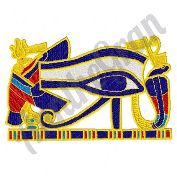 Diseño de bordado de ojos egipcios. Diseño de bordado a máquina. Patrón egipcio. Patrón instantáneo