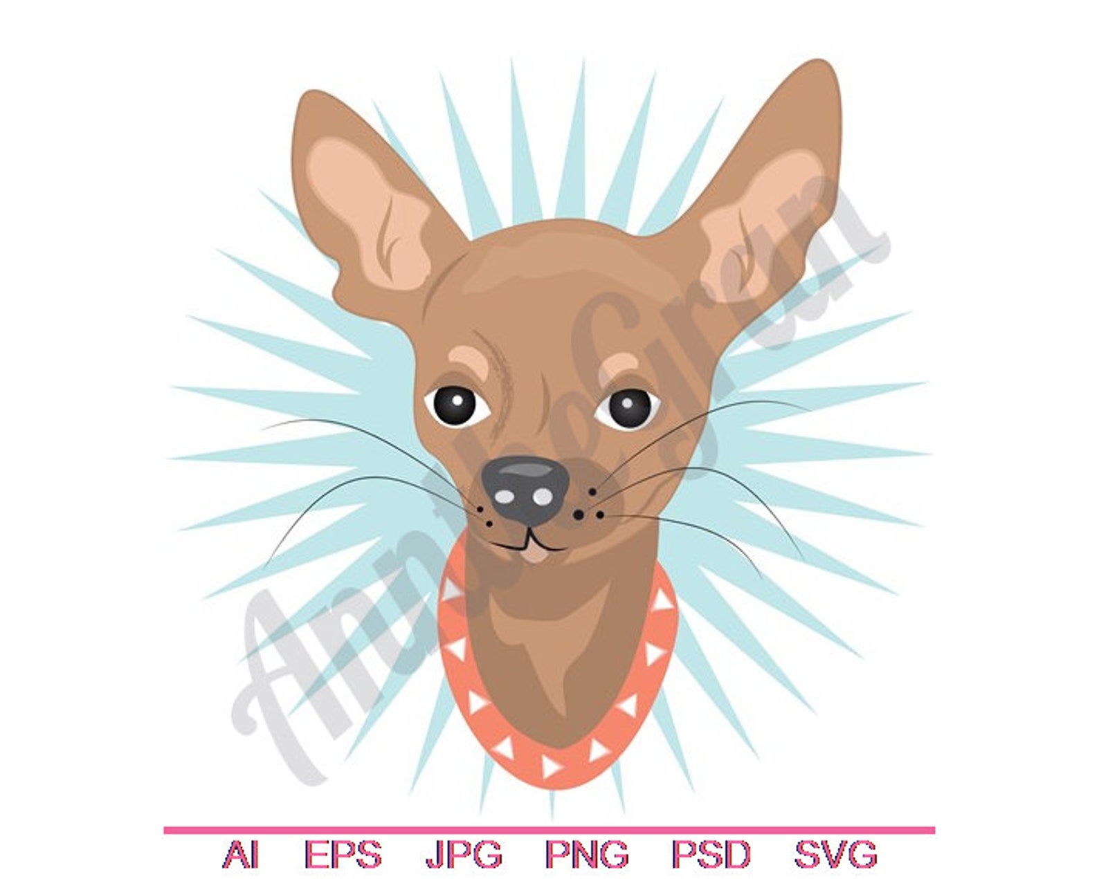 Chihuahua Head Svg Dxf Eps Png Jpg Vector Art Clipart | Etsy