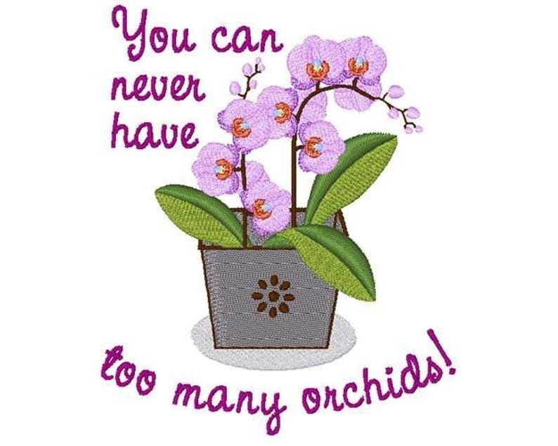 Too Many Orchids Machine Embroidery Design Etsy