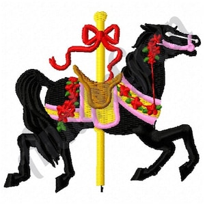 Carousel Horse - Machine Embroidery Design. Toy Carousel Embroidery Pattern. Circus Carnival Ride Embroidery Design. Horseabout Design