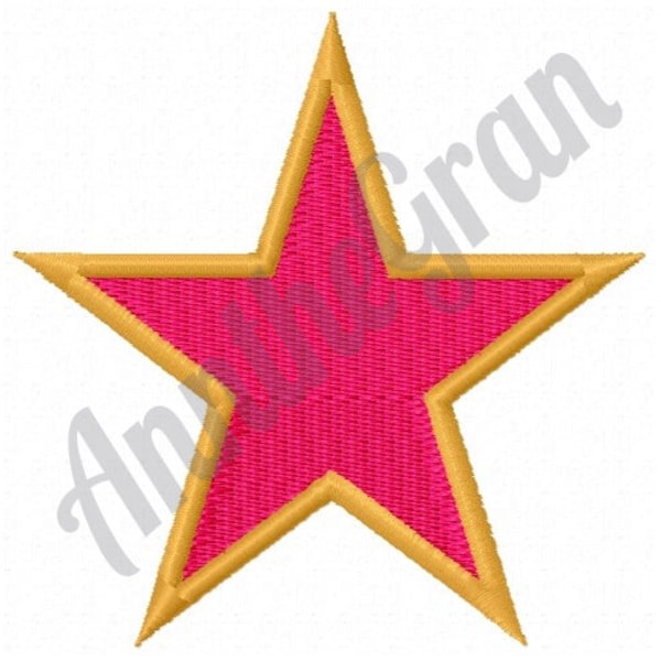 Star - Machine Embroidery Design. Five Pointed Star Embroidery Pattern. Star Outline Embroidery Design