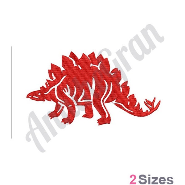 Stegosaurus Silhouette - Machine Embroidery Design. Stegosaurus Embroidery Pattern. Dino Embroidery Pattern. Lizard Dinosaur Embroidery