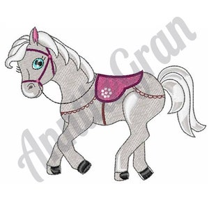Diseño de bordado de poni. Diseño de bordado a máquina. Patrón de bordado de poni. Diseño de caballito. Patrón de bordado de poni.