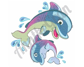 Dolphins Embroidery Design, Machine Embroidery
