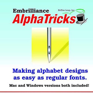 EMBRILLIANCE AlphaTricks Embroidery Software for Mac & PC / Embrilliance Software / Alphabet Software