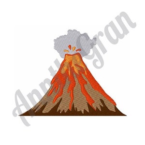 Volcano Embroidery Design. Machine Embroidery Design. Eruption Embroidery Design. Lava Pattern. Volcano Eruption Embroidery Design
