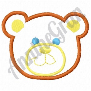 Berenkop stoffen borduurontwerp. Machineborduurontwerp. Borduurontwerp beer