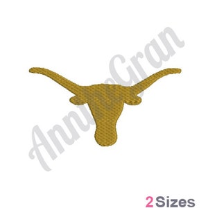 Texas Longhorn - Machine Embroidery Design. Longhorn Silhouette Embroidery Pattern