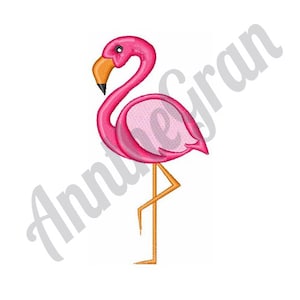 Flamingo Embroidery Pattern. Machine Embroidery Design. Pink Bird Embroidery Design. Flamingos Embroidery Pattern