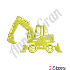 Construction Digger - Machine Embroidery Design. Wheeled Excavator Embroidery Pattern. Backhoe Embroidery Design. Digger Equipment Design