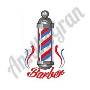Perche de barbier - motif de broderie Machine. motif de broderie de poteau de barbier vintage. Motif de broderie du logo du salon de coiffure. Modèle de rasage et de coupe de cheveux