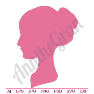 Testa di donna in formato SVG, DXF, EPS, PNG, Jpg, grafica vettoriale, clipart, file di taglio, donna in formato SVG, bellissimo formato SVG, testa in formato SVG, ragazza carina in formato SVG, file di taglio femminile